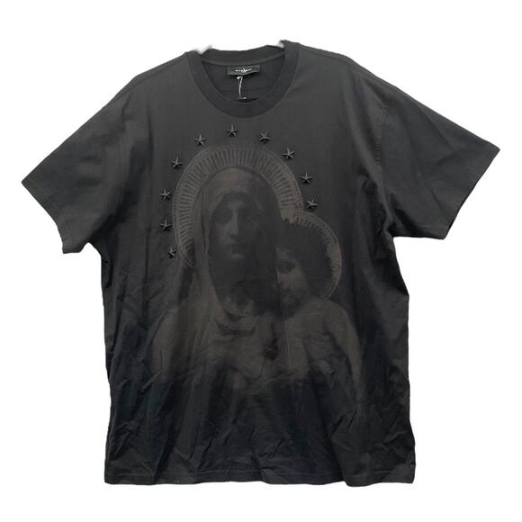 Givenchy X Riccardo Tisci Madonna Start studs jet black T-Shirts NWT Size Large - Picture 2 of 6